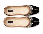 Black embellished Punjabi juttis by Desi Step London