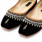 Black embellished Punjabi juttis by Desi Step London