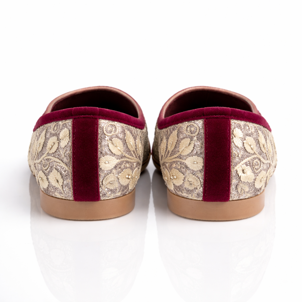 Gold embellished Punjabi jutti by Desi Step London