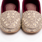 Gold embellished Punjabi jutti by Desi Step London